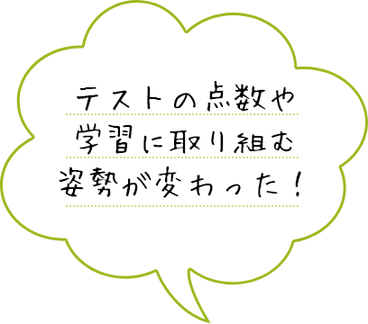 テストの点数や学習に取り組む姿勢が変わった！